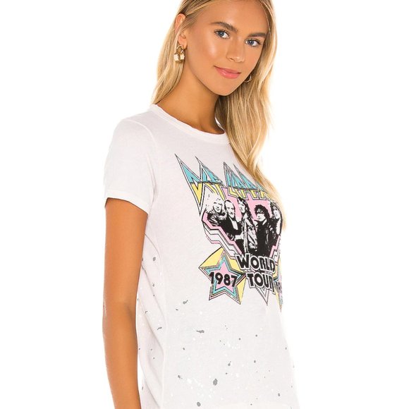 Chaser Def Leppard 1987 1988 world tour cream band tee size XS - Picture 2 of 6